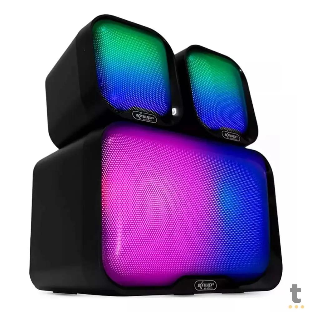 Caixa De Som Knup Horus 2.1 Multimidia 16W RMS C/ Led Usb e P2 - RO813 Truedata
