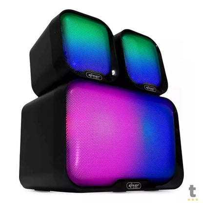Caixa De Som Knup Horus 2.1 Multimidia 16W RMS C/ Led Usb e P2 - RO813 Truedata