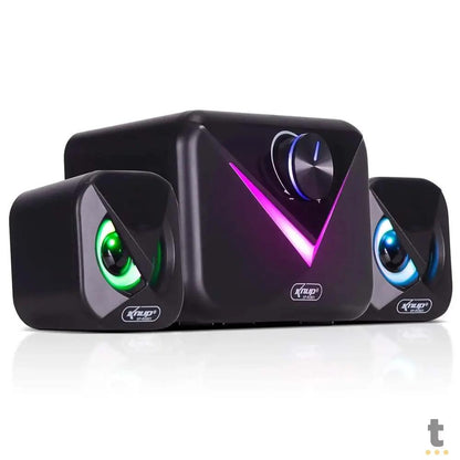 Caixa De Som Knup Horus 2.1 Multimidia 16W RMS C/ Led Usb e P2 - RO821 Truedata
