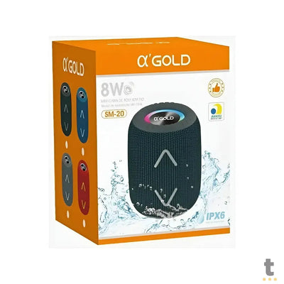 Caixa de Som Mini Portátil Bluetooth aGold 8W IPX6 RGB  - SM-20