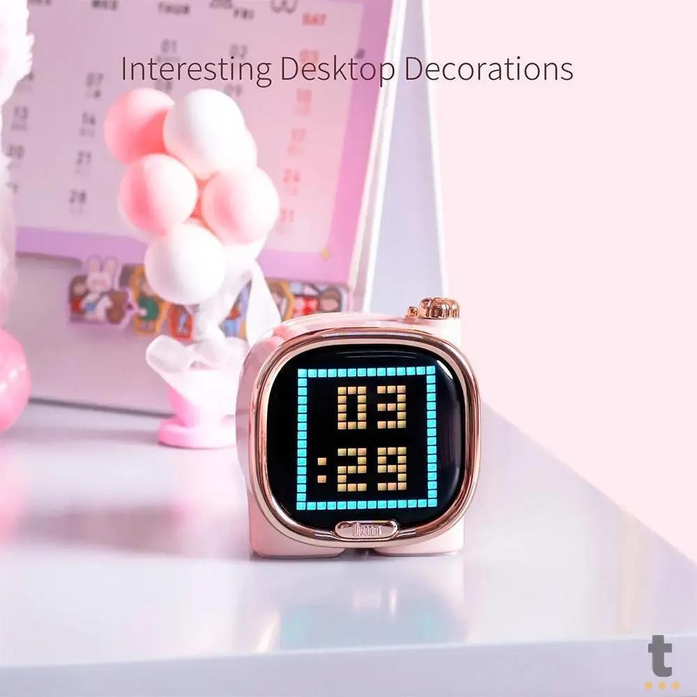 Caixa de Som Portátil Bluetooth Divoom Zooe 6W Rosa C/Interações Visuais Truedata