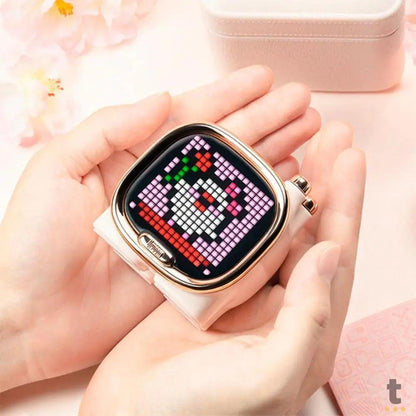 Caixa de Som Portátil Bluetooth Divoom Zooe 6W Rosa C/Interações Visuais Truedata