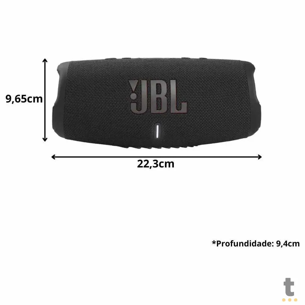 Caixa de Som Portátil Bluetooth JBL Charge 5 Bluetooth Preta - JBLCHARGE5BLK Truedata