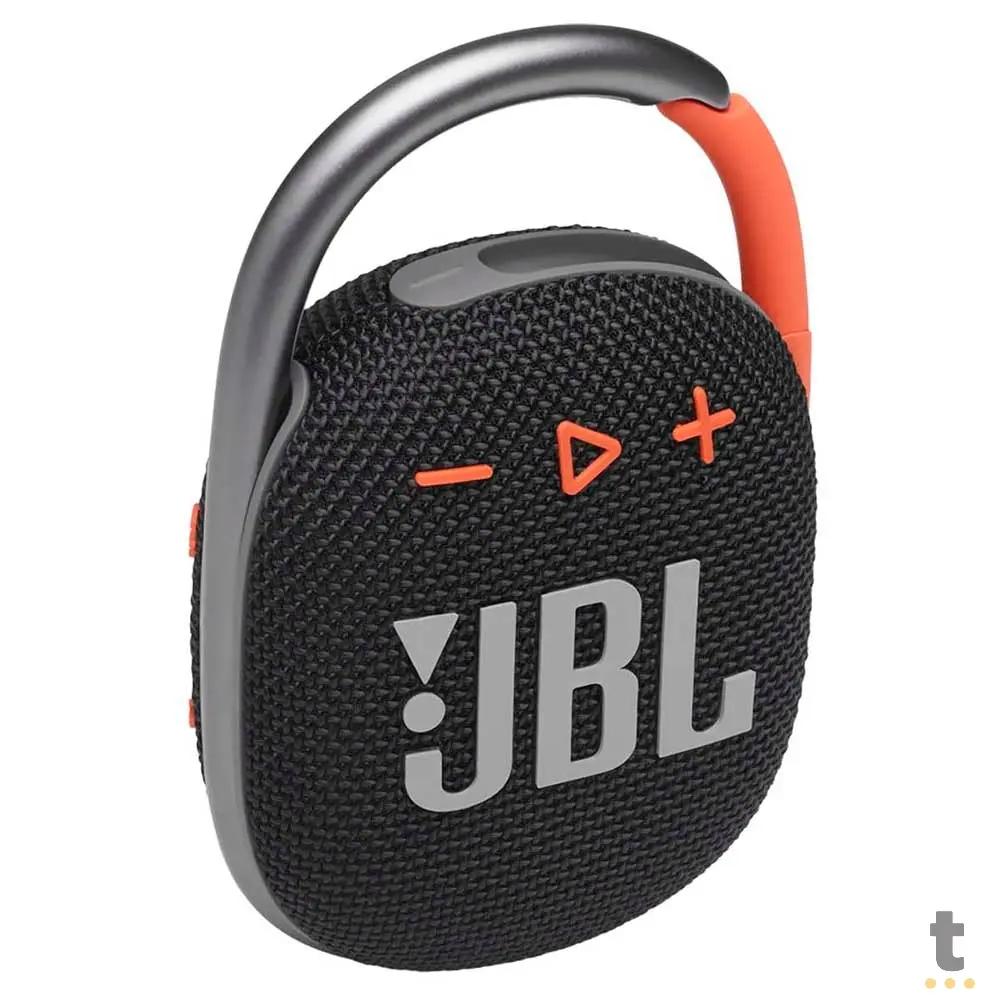 Caixa de Som Portátil Bluetooth JBL Clip 4 5W Preta e Laranja - JBLCLIP4BLKO Truedata