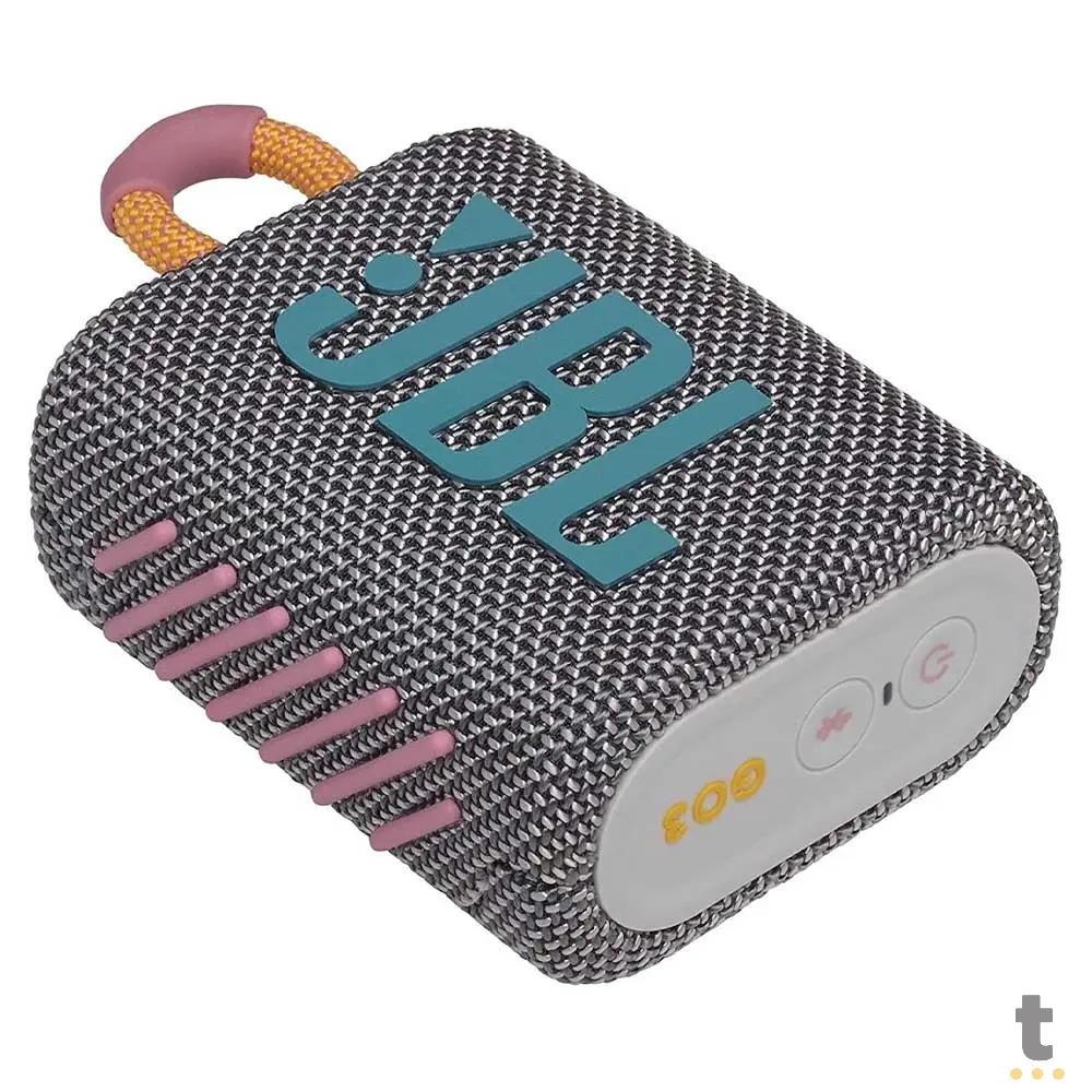 Caixa de Som Portátil Bluetooth JBL GO3 4.2W Cinza - JBLGO3GRY Truedata