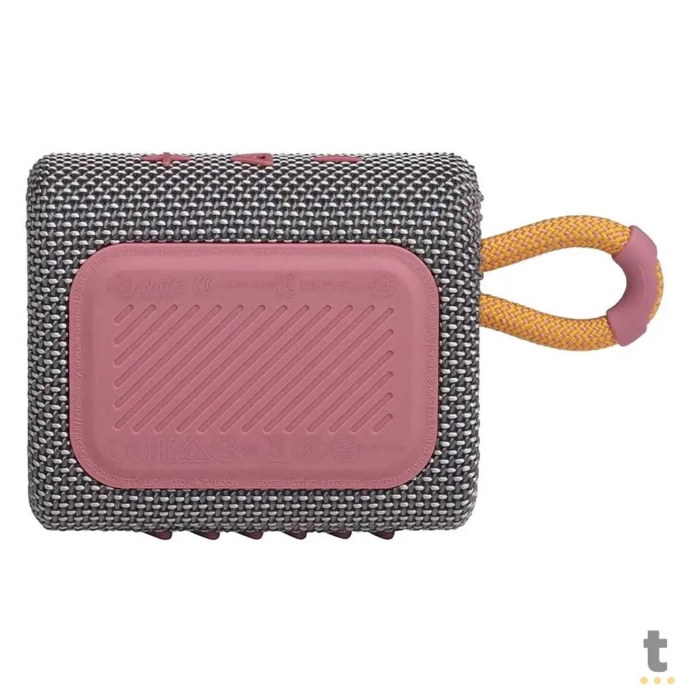 Caixa de Som Portátil Bluetooth JBL GO3 4.2W Cinza - JBLGO3GRY Truedata