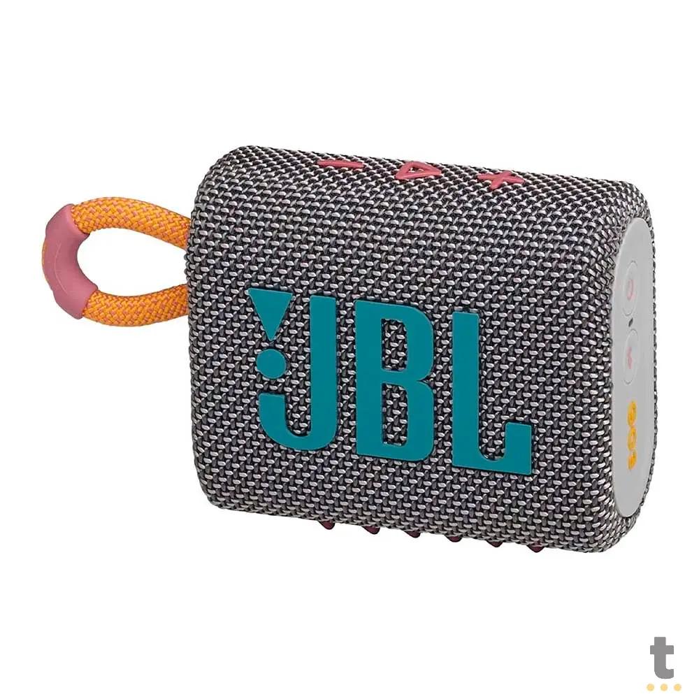 Caixa de Som Portátil Bluetooth JBL GO3 4.2W Cinza - JBLGO3GRY Truedata