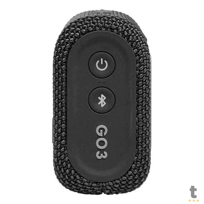 Caixa de Som Portátil Bluetooth JBL GO3 4.2W Preta - JBLGO3BLK Truedata
