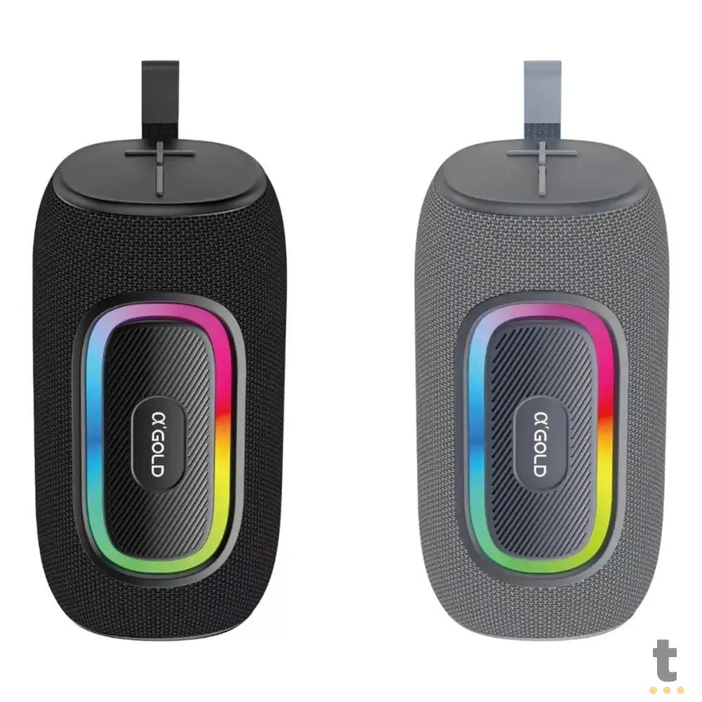 Caixa de Som Portátil Bluetooth aGold 20W IPX6  RGB - SM-10 Truedata
