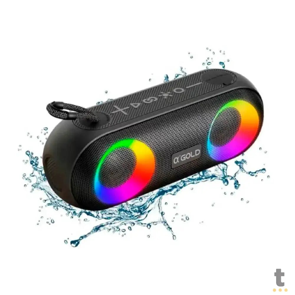 Caixa de Som Portátil Bluetooth aGold 20W IPX6 RGB - SM-31 Truedata