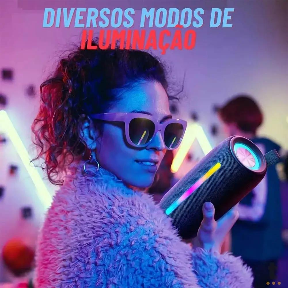 Caixa de Som Portátil Bluetooth aGold 20W IPX6 - SM-08 Truedata