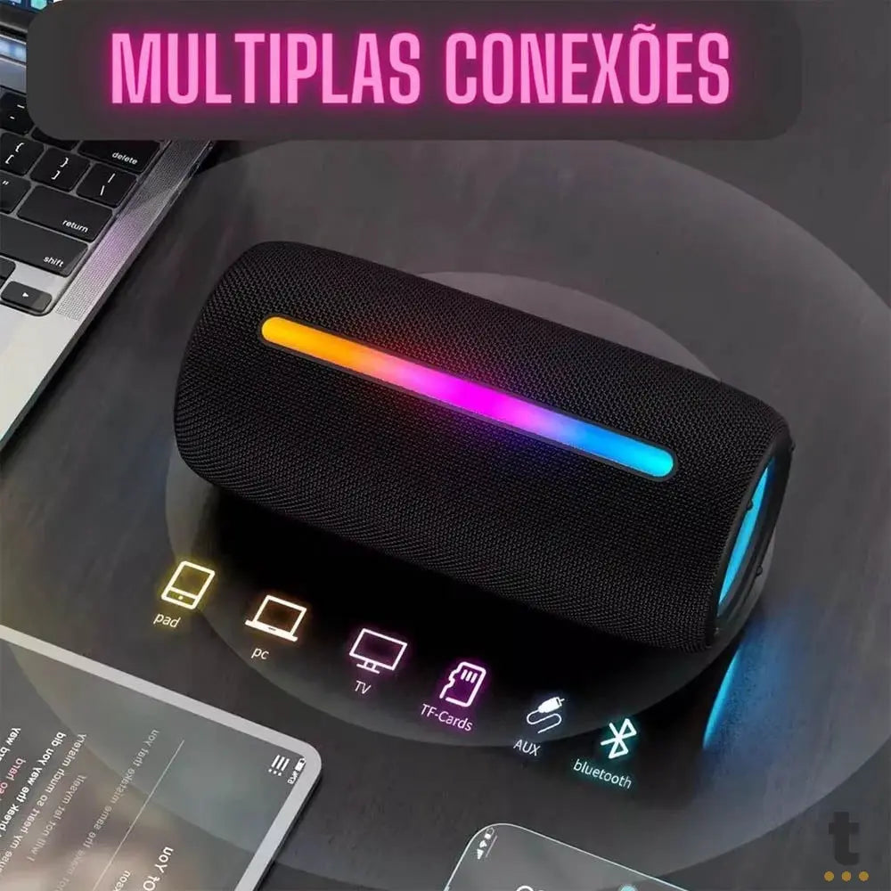 Caixa de Som Portátil Bluetooth aGold 20W IPX6 - SM-08 Truedata