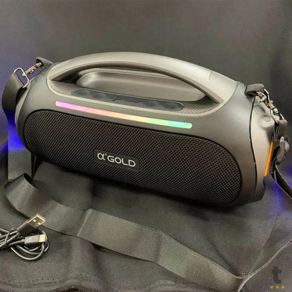 Caixa de Som Portátil Bluetooth aGold 60W IPX6 RGB - SM-30A Truedata