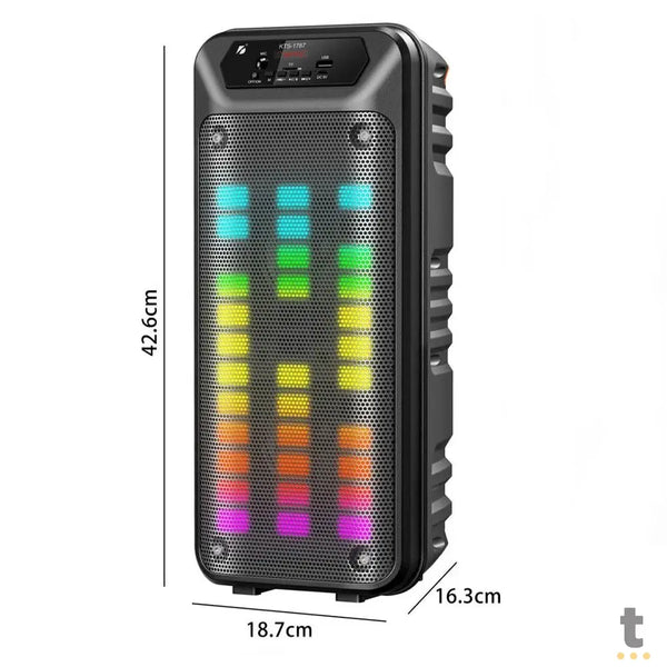 Caixa de Som Portátil Kapbom 10w Bluetooth C/ Led RGB - KTS-1787