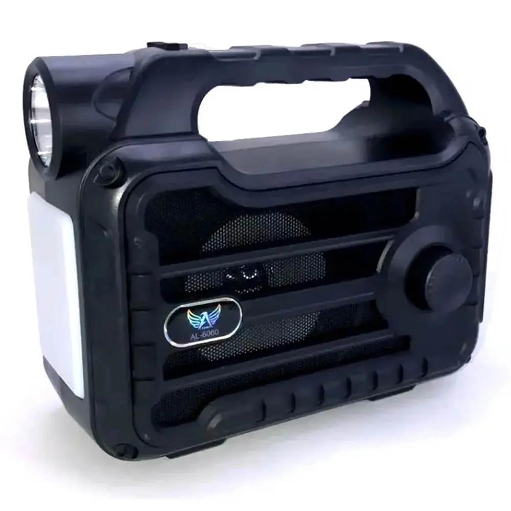 Caixa de Som Rádio Portátil Recarregável Com Lanterna Leon GTS Preta - LO-4020 Truedata