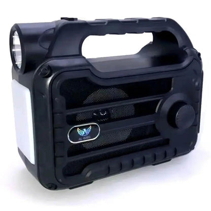 Caixa de Som Rádio Portátil Recarregável Com Lanterna Leon GTS Preta - LO-4020 Truedata