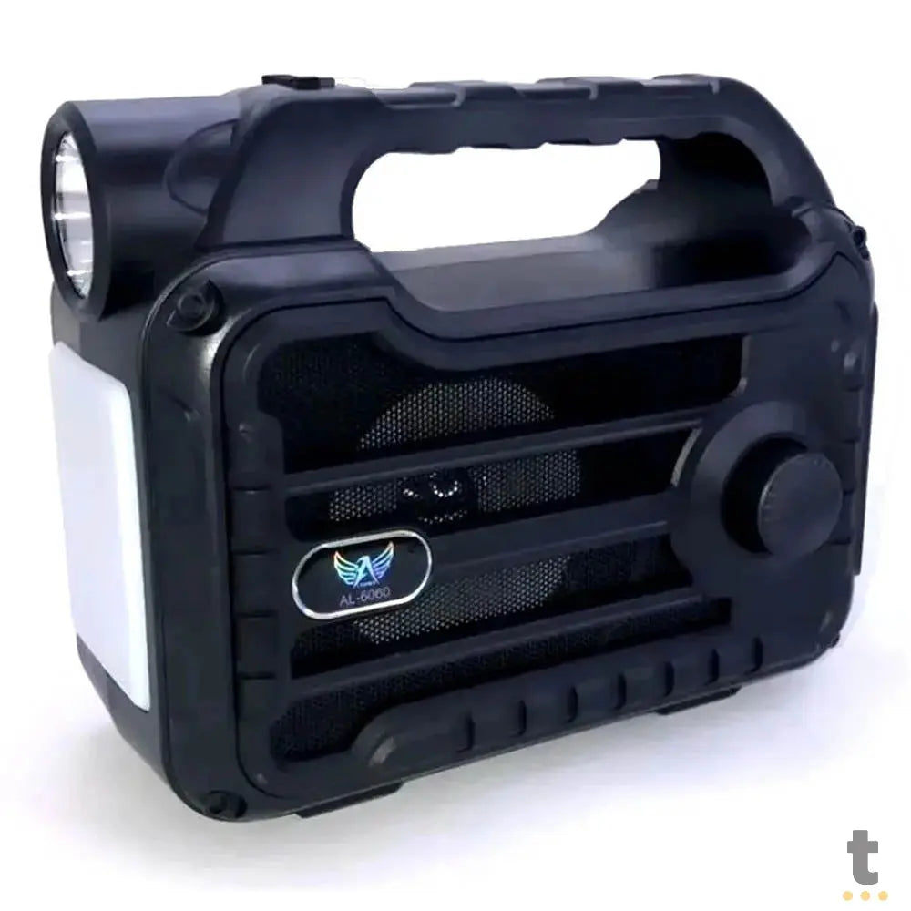 Caixa de Som Rádio Portátil Recarregável Com Lanterna Leon GTS Preta - LO-4020 Truedata