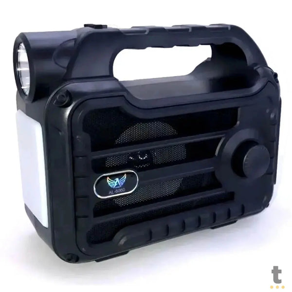 Caixa de Som Rádio Portátil Recarregável Com Lanterna Leon GTS Preta - LO-4020