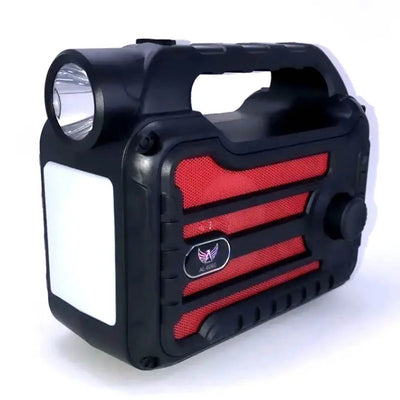 Caixa de Som Rádio Portátil Recarregável Com Lanterna Leon GTS Vermelha - LO-4020