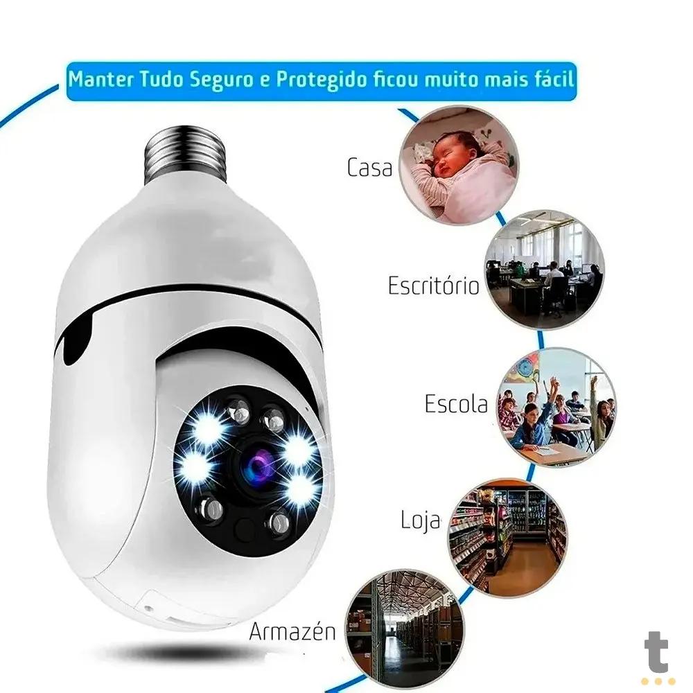 Câmera De Vigilância Ip Durawell Lampada HD Wi-fi Branca - 8177QJ Truedata