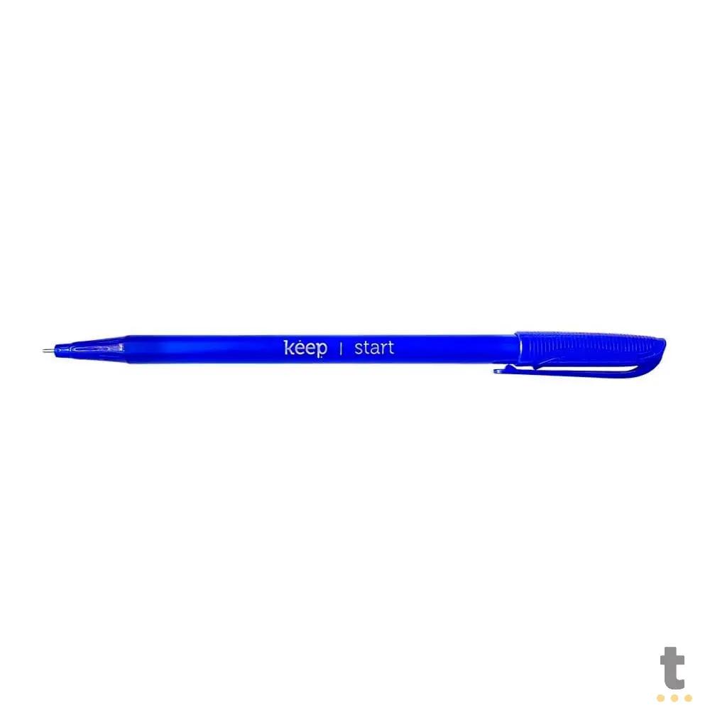 Caneta Esferográfica Ponta Fina 0,7mm c/ 50 Unidades Azul Keep - EI094 Truedata