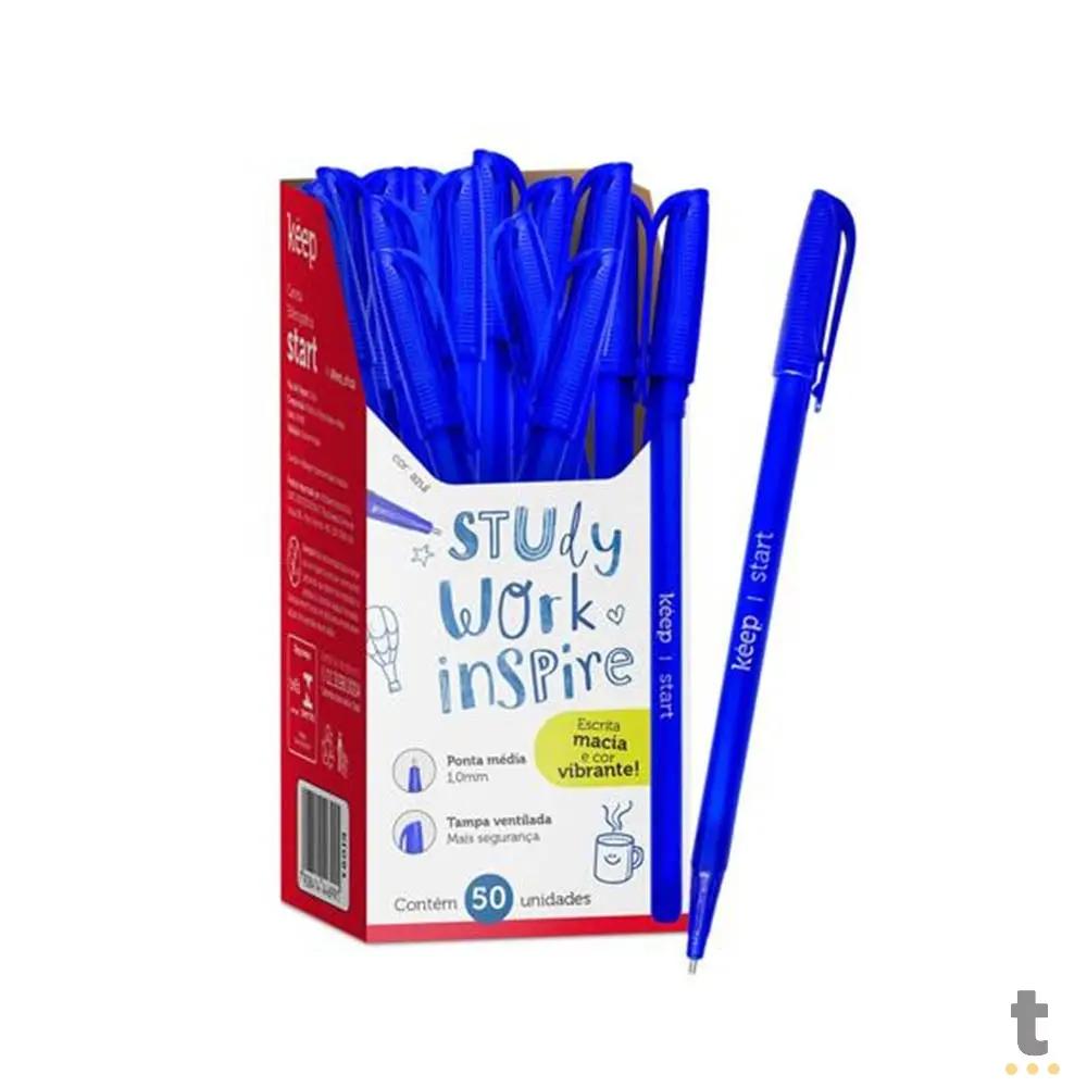 Caneta Esferográfica Ponta Média 1,0mm Azul Keep - EI091 Truedata