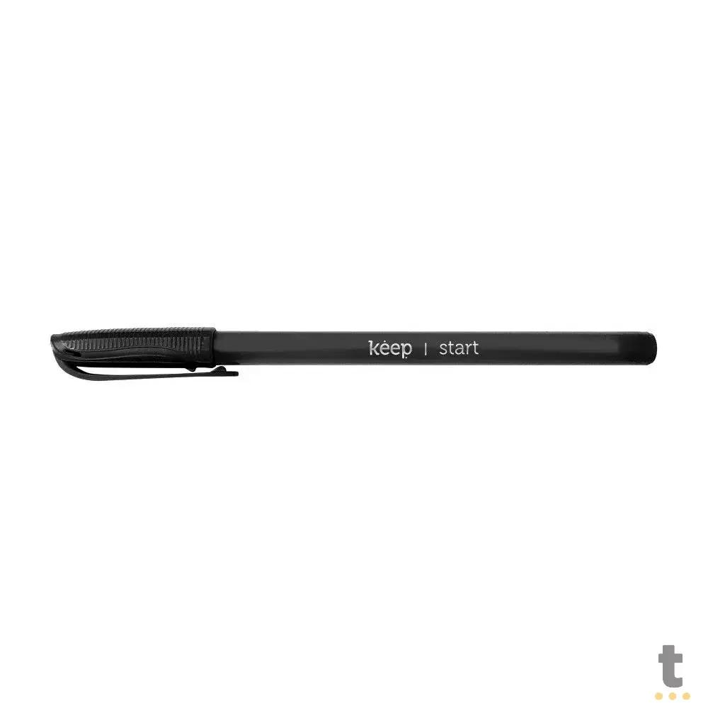 Caneta Esferográfica Ponta Média 1,0mm c/ 50 Unidades Preta Keep - EI093 Truedata