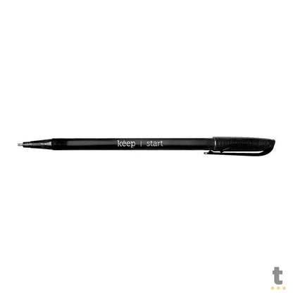 Caneta Esferográfica Ponta Média 1,0mm c/ 50 Unidades Preta Keep - EI093 Truedata