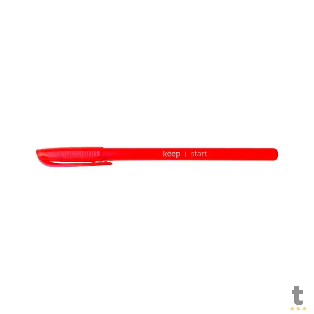 Caneta Esferográfica Ponta Média 1,0mm c/ 50 Unidades Vermelho Keep - EI092 Truedata