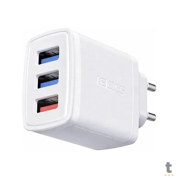 Carregador De Parede Turbo Pro Lelong Ultra 35W C/ 3 USB - LE-247