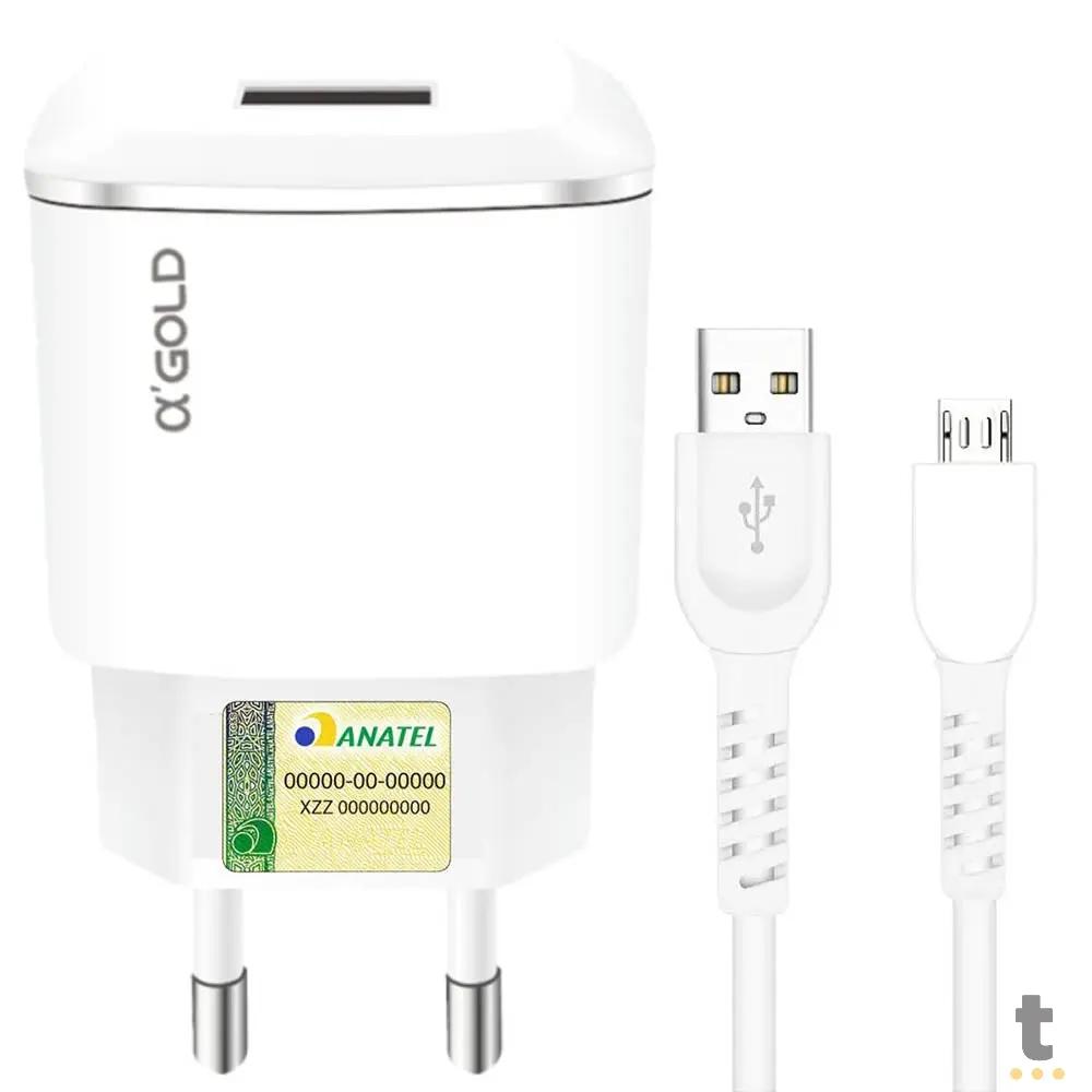 Carregador De Parede aGold C/ 2 Saídas USB 3.1a Branco - CA01 Truedata