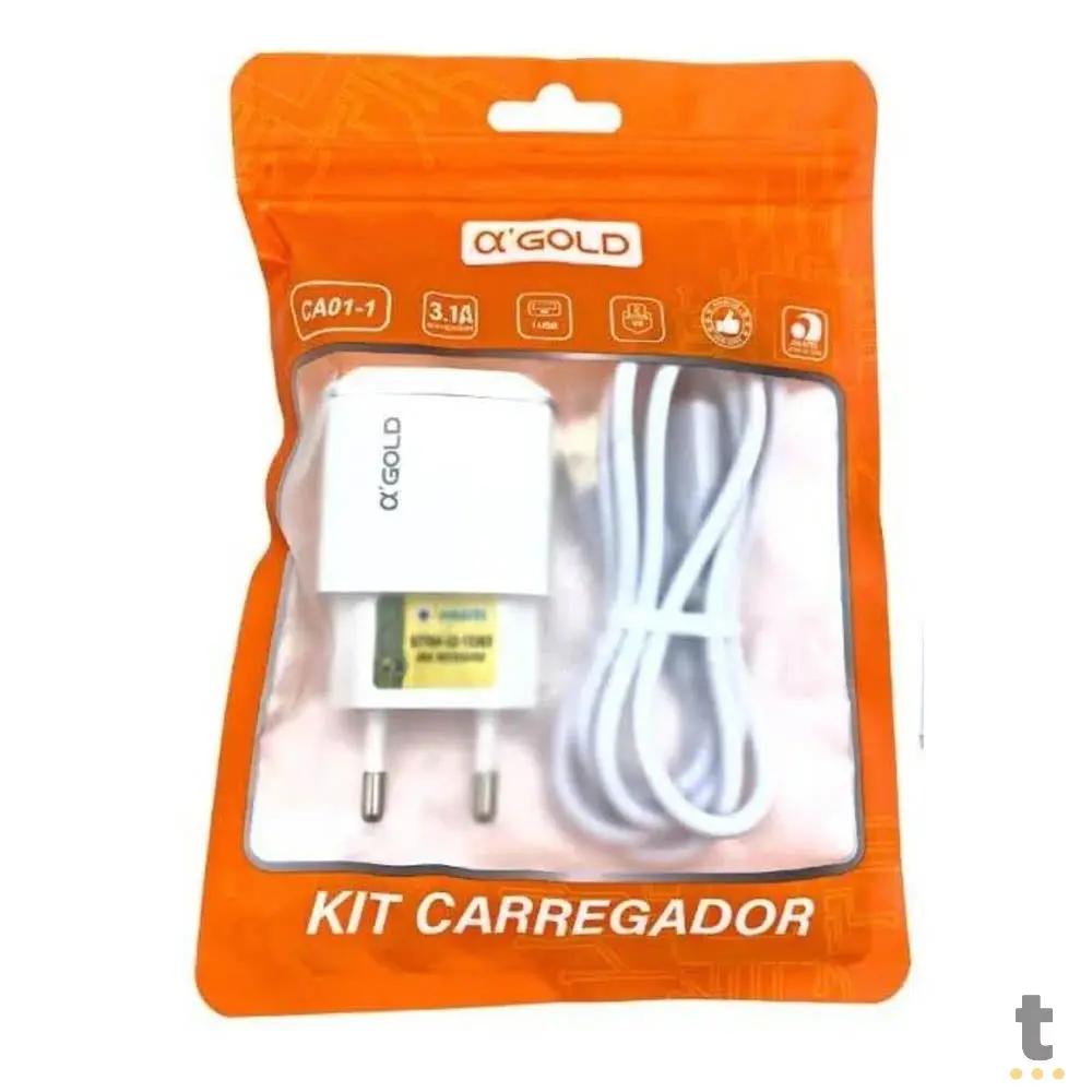 Carregador De Parede aGold C/ 2 Saídas USB 3.1a Branco - CA01 Truedata