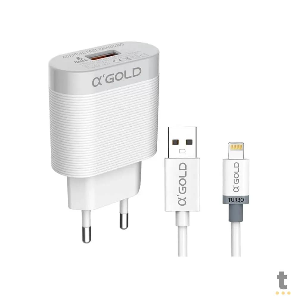Carregador De Parede aGold Pro Usb Lightning (Iphone) Turbo 30W 6.1A - CA39-2 / IOS Truedata