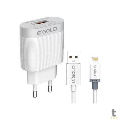 Carregador De Parede aGold Pro Usb Lightning (Iphone) Turbo 30W 6.1A - CA39-2 / IOS Truedata