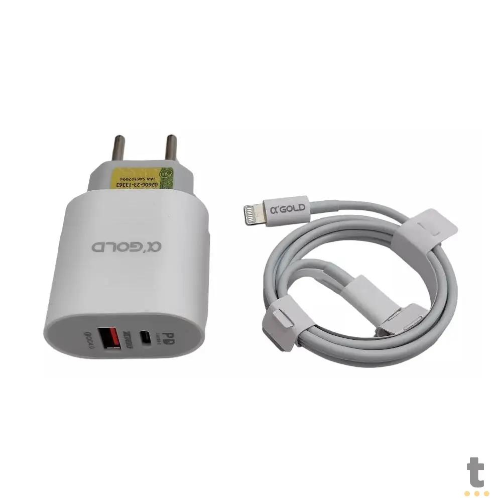 Carregador De Parede aGold Pro Usb Tipo C / IOS Turbo 40W 9.1A - CA40 / C-IOS Truedata