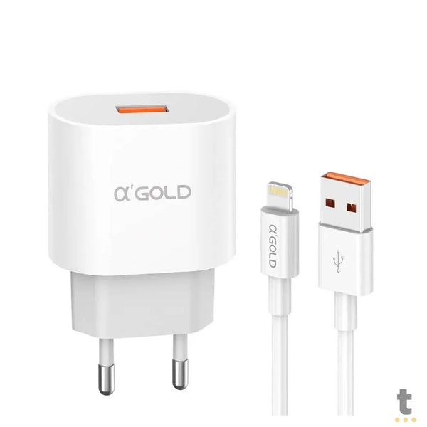 Carregador De Parede aGold Usb / Lightning (Iphone) Turbo 30W 6.1A - CA31-6 / IOS