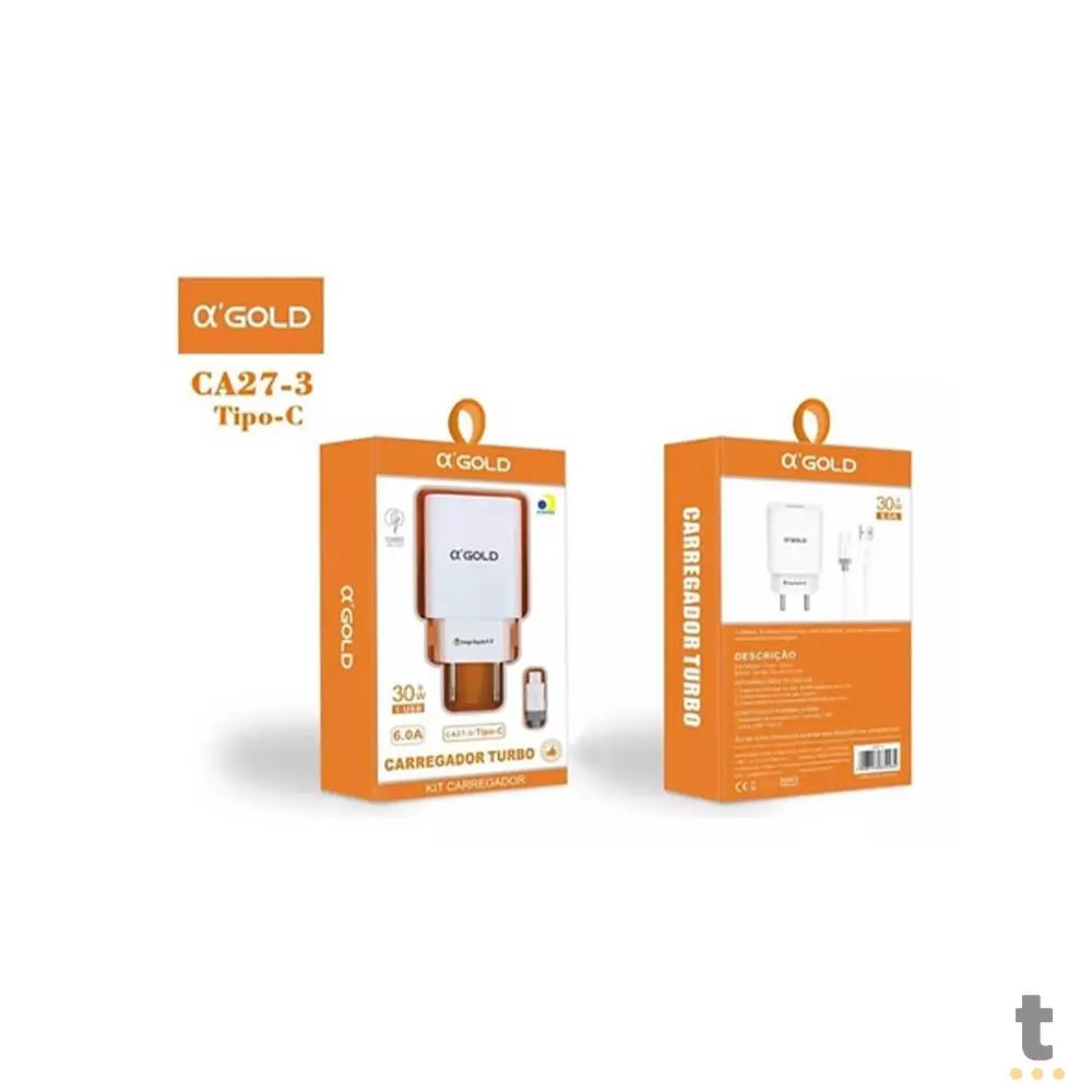 Carregador De Parede aGold Usb Tipo C Turbo 30W 6.0A Carga Turbo - CA27-3 Truedata
