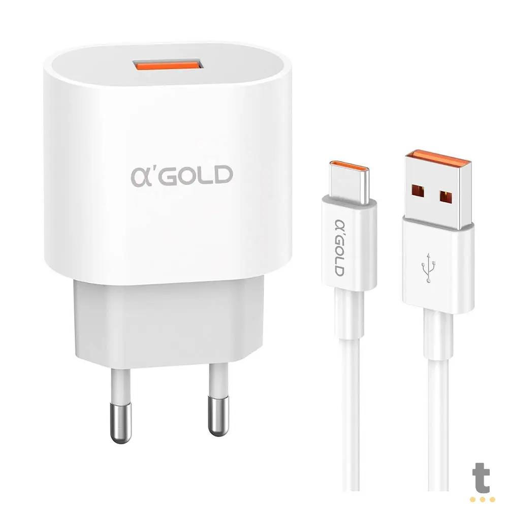 Carregador De Parede aGold Usb Tipo C Turbo 30W 6.1A - CA31-7 Truedata
