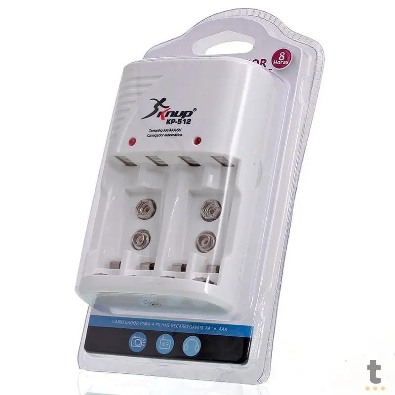 Carregador De Pilhas AA / AAA / 9V Knup - Kp-512 Truedata