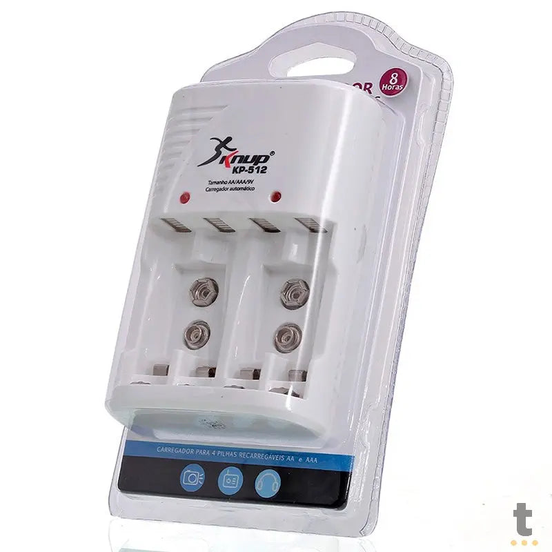 Carregador De Pilhas AA / AAA / 9V Knup - Kp-512 Truedata