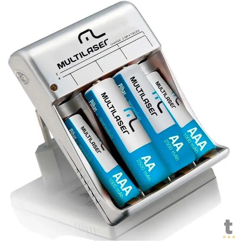 Carregador De Pilhas Multilaser C/2 Pilhas Aa + 2 Pilhas Aaa - Cb045 Truedata
