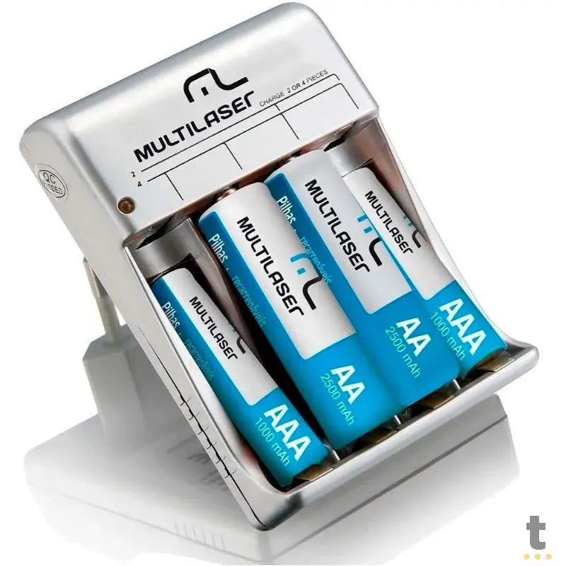 Carregador De Pilhas Multilaser C/2 Pilhas Aa + 2 Pilhas Aaa - Cb045 Truedata