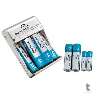 Carregador De Pilhas Multilaser C/ 4 Pilhas AA + 4 Pilhas AAA - CB093