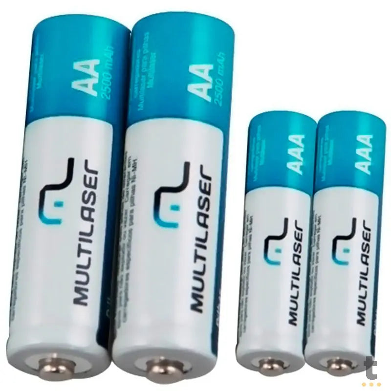 Carregador De Pilhas Multilaser C/ 4 Pilhas AA + 4 Pilhas AAA - CB093 Truedata