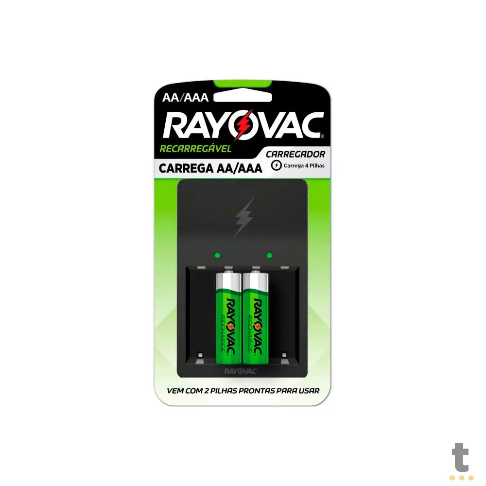 Carregador De Pilhas Rayovac C/ 2 Pilhas AA - PS132-2BR Truedata