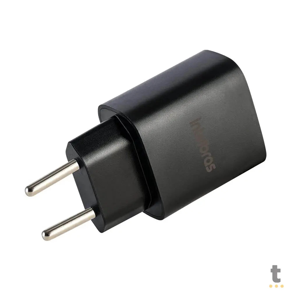 Carregador De Tomada com 1 Saída Usb 2,4A + 1 Saída Tipo C PD 20W Intelbras EC11 Preto - 4820106 Truedata