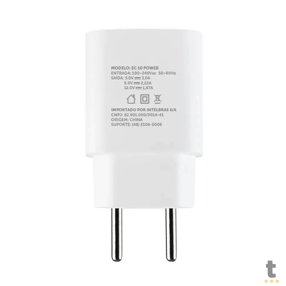 Carregador De Tomada com 1 Saída Usb Tipo C PD 20W Intelbras EC10 Branco - 4820103 Truedata