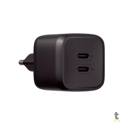 Carregador De Tomada com 2 Saídas Usb Tipo C 45W Turbo Intelbras EC 20 Preto - 4820191 Truedata