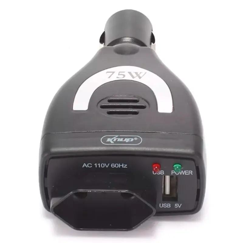 Carregador Inversor 12v Para 110v Veicular 75w Knup Kp-552 Saida Ac E Usb Truedata