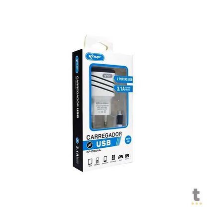Carregador Micro Usb Tomada + 2 Entradas Knup 3.1a - KP-IC004A+ Truedata